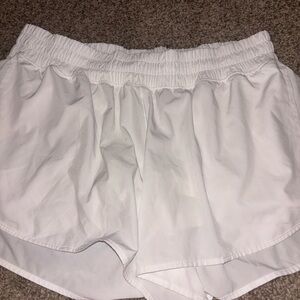 Women's White Elastic Waist Shorts